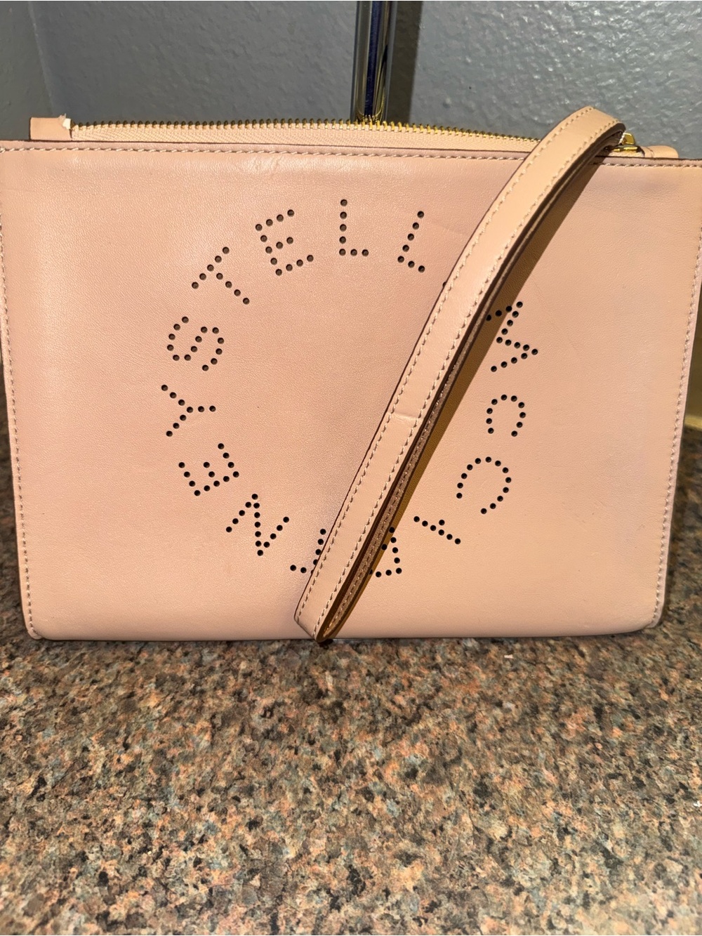 Stella McCartney blush Pink Perforated Logo Wristlet EUC - Picture 7 of 7